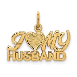 14k Yellow Gold I (Heart) My Husband Charm
