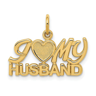 14k Yellow Gold I (Heart) My Husband Charm