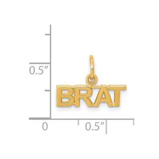 14k Yellow Gold Polished Brat Charm