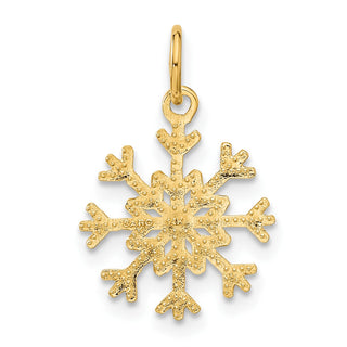 14k Yellow Gold Snowflake Charm