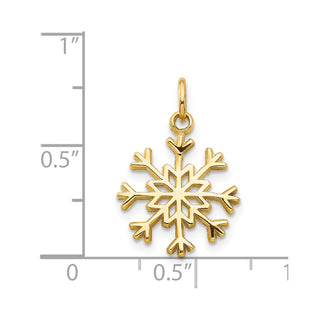 14k Yellow Gold Snowflake Charm