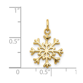 14k Yellow Gold Snowflake Charm
