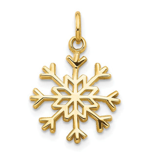 14k Yellow Gold Snowflake Charm