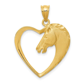 14k Yellow Gold Horse Pendant C107