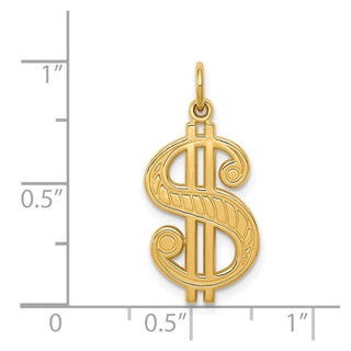 14k Yellow Gold Dollar Sign Charm