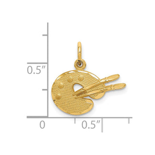 14k Yellow Gold Artist Palette Charm