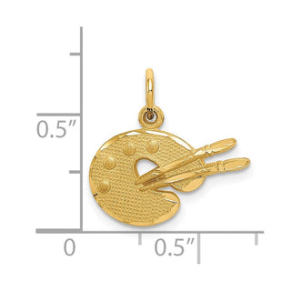 14k Yellow Gold Artist Palette Charm