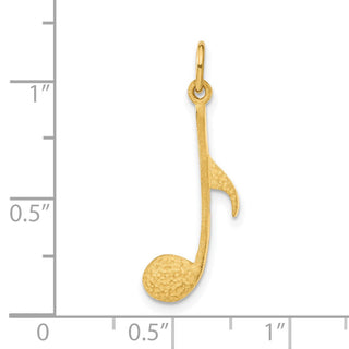 14k Yellow Gold Musical Note Charm C1093