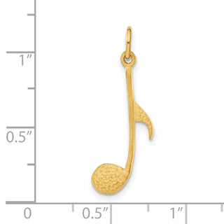 14k Yellow Gold Musical Note Charm C1093