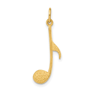 14k Yellow Gold Musical Note Charm C1093