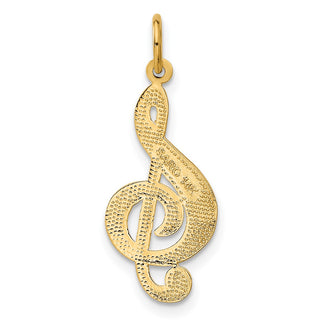 14k Yellow Gold Treble Clef Charm C1096