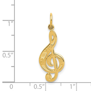 14k Yellow Gold Treble Clef Charm C1096