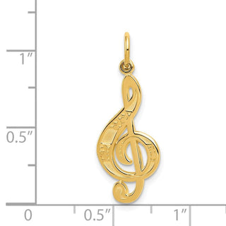 14k Yellow Gold Treble Clef Charm C1096