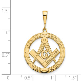 14k Yellow Gold Large Masonic Pendant