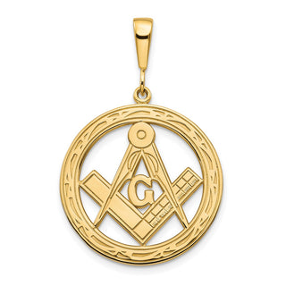 14k Yellow Gold Large Masonic Pendant