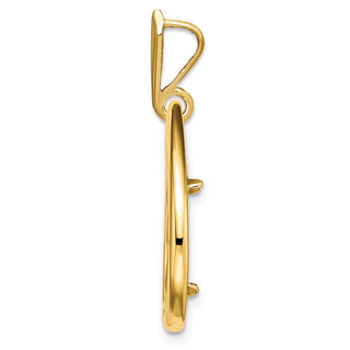 14k Yellow Gold 13mm Polished Teardrop Shaped Prong Coin Bezel Pendant - Fits 2 Pesos and US $1