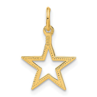 14k Yellow Gold Diamond-cut Star Charm C1114