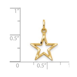 14k Yellow Gold Diamond-cut Star Charm C1114