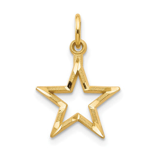 14k Yellow Gold Diamond-cut Star Charm C1114