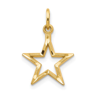 14k Yellow Gold Diamond-cut Star Charm C1114
