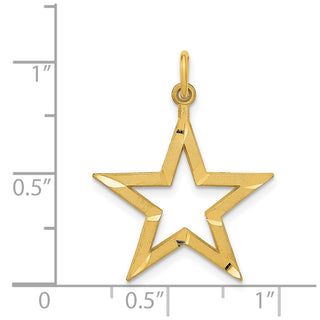 14k Yellow Gold Diamond-cut Star Charm C1115