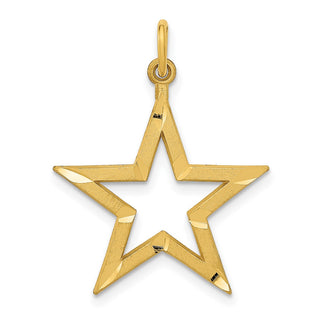 14k Yellow Gold Diamond-cut Star Charm C1115