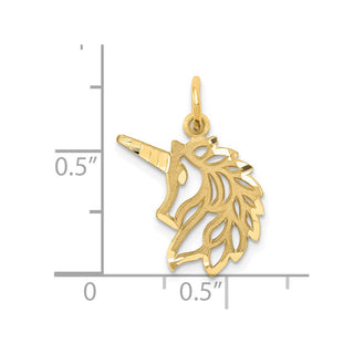14k Yellow Gold Unicorn Head Pendant C1144