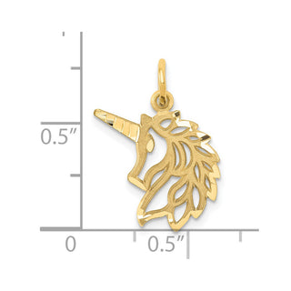 14k Yellow Gold Unicorn Head Pendant C1144