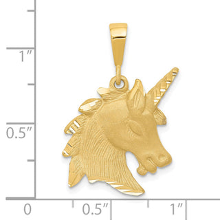 14k Yellow Gold Unicorn Head Pendant C1149