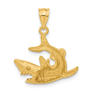 14k Yellow Gold Shark Pendant C116