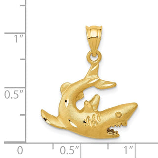 14k Yellow Gold Shark Pendant C116