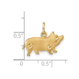 14k Yellow Gold Pig Charm C1160