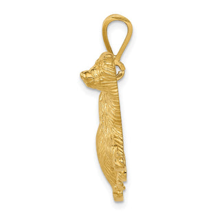 14k Yellow Gold Polar Bear Pendant