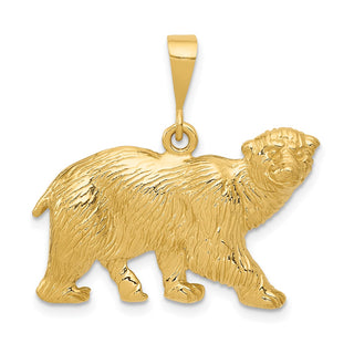 14k Yellow Gold Polar Bear Pendant