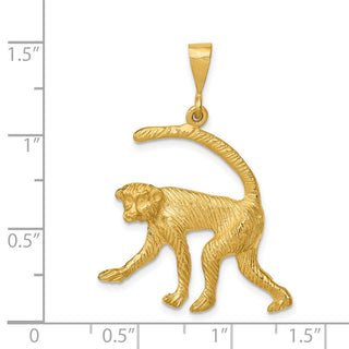 14k Yellow Gold Monkey Pendant