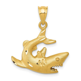 14k Yellow Gold Shark Pendant C116