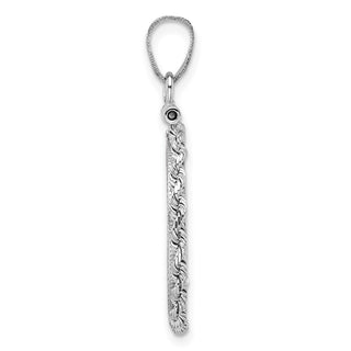 14k White Gold Diamond-cut Rope Screw Top 17.8mm x 1.35mm Coin Bezel Pendant - Fits US $2.50 Liberty and Other Coins