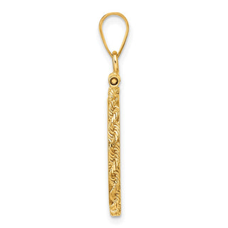 10k Yellow Gold Polished Rope 16.5mm x 1.35mm Screw Top Coin Bezel Pendant - Fits 1/10 oz American Eagle and 1/10 oz Krugerrand