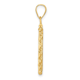 14k Yellow Gold 2mm Rope Screw Top 17.8mm Coin Bezel Pendant - Fits US $2.50 Liberty and Other Coins