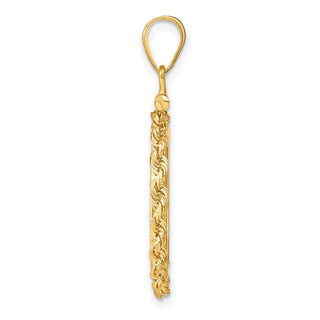 14k Yellow Gold 2mm Rope Screw Top 18mm Coin Bezel Pendant - Fits $2.50 Liberty and Other Coins