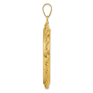 14k Yellow Gold 2mm Rope Screw Top 34.2mm Coin Bezel Pendant - Fits US $20 Liberty and US $20 St. Gaudens
