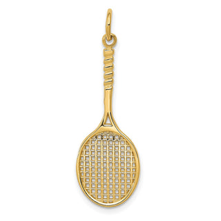 14k Yellow Gold Tennis Racquet Charm C1224