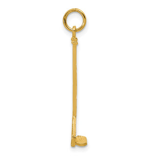 14k Yellow Gold Hockey Stick Charm
