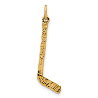 14k Yellow Gold Hockey Stick Charm