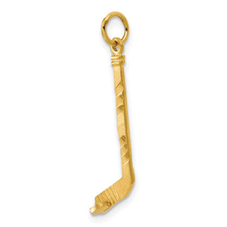 14k Yellow Gold Hockey Stick Charm