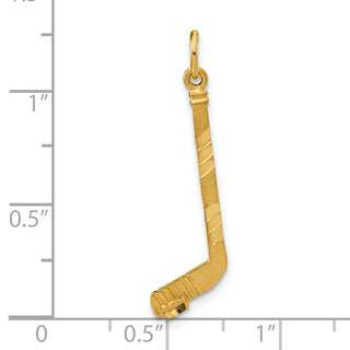 14k Yellow Gold Hockey Stick Charm