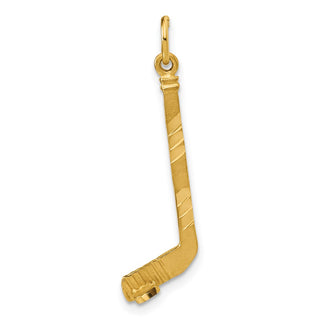 14k Yellow Gold Hockey Stick Charm