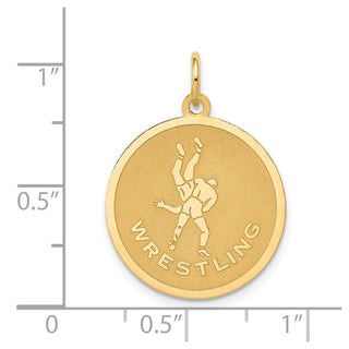 14k Yellow Gold WRESTLING Disc Charm