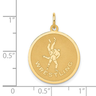14k Yellow Gold WRESTLING Disc Charm
