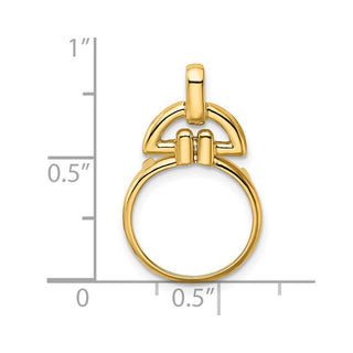 14k Yellow Gold 14mm Rounded Motif Prong Coin Bezel Pendant - Fits 1/20 oz Maple Leaf and Other Coins